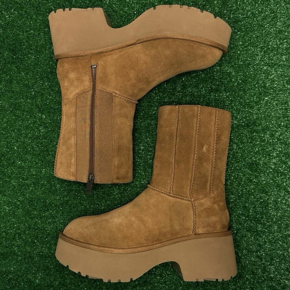 UGG Classic Twin Seam New Heights Chestnut Platform Boots Women’s Size 9
